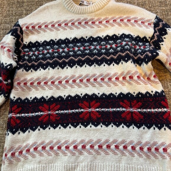 ZARA FAIR ISLE Sweater Oversized Ski COZY HOLIDAY SIZE SMALL - Picture 1 of 6